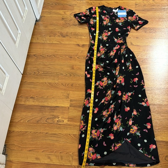 New Rebecca de Ravenel wrap-effect floral print silk column maxi dress - Picture 11 of 12